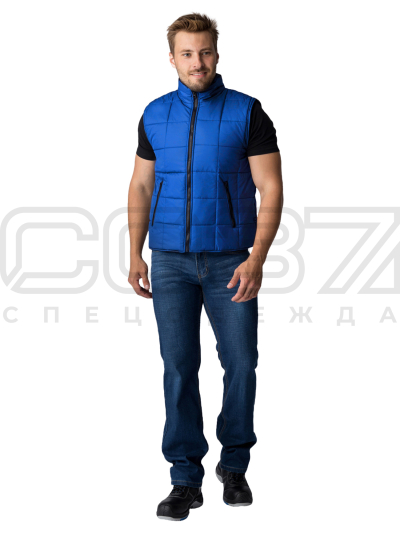 Жилет рабочий утеплённый Курьер цв.василёк тк.дюспо 1